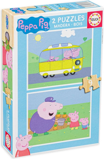 Ξύλινο Παιδικό Puzzle Peppa Pig για 3+ Ετών 18pcs Educa