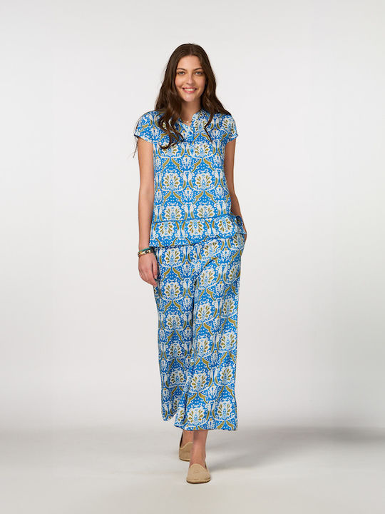 Achilleas Accessories Feminin Caftan de Plajă Albastru