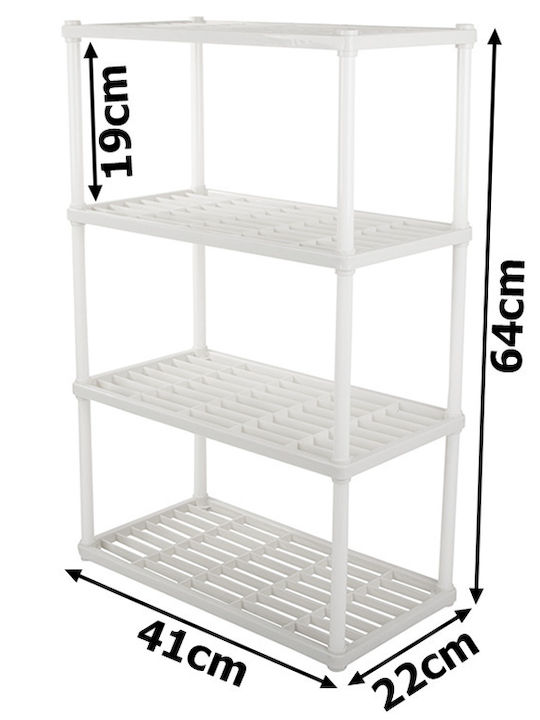 Verk Group Επιδαπέδια Ραφιέρα Μπάνιου Πλαστική 64x41x22cm Λευκή