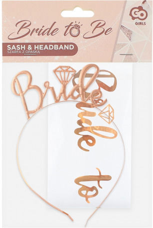 "bride To Be" Sash and Headband Set Rose Gold