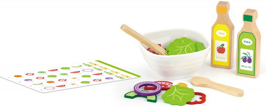 Viga Toys Set Salad Vegetables Fork Lyzka Sauces 36el