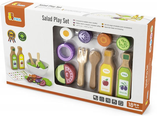 Viga Toys Set Salad Vegetables Fork Lyzka Sauces 36el