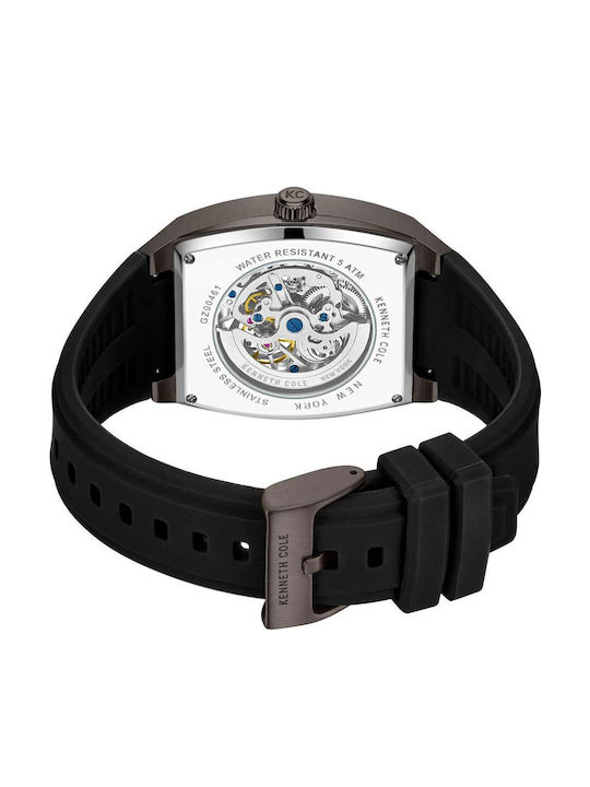 Kenneth Cole Men's Watch Automatic with Black Rubber Strap