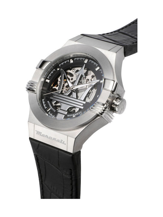 Maserati Potenza Men's Watch 42mm Automatic with Black Metal Bracelet