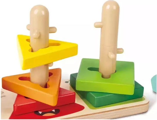 Дървен комплект за сортиране на форми Hape Twist & Stack 10 части