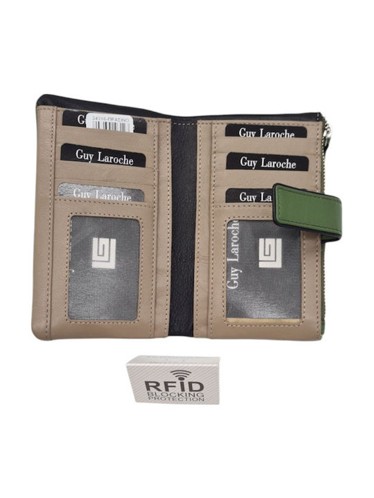 Large Leather Women's Wallet Classic with RFID Green
