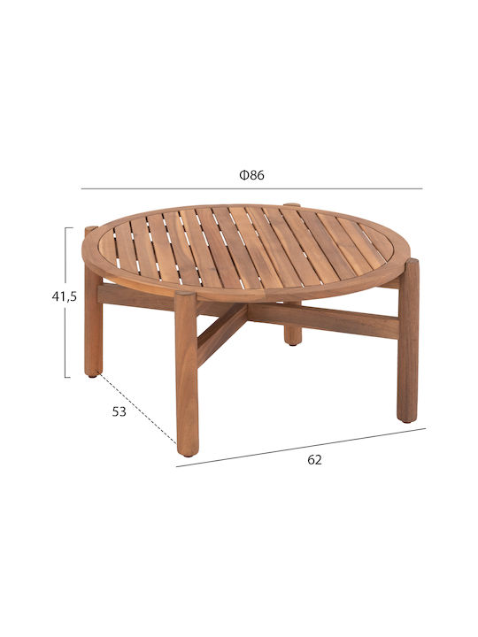 Catering Garden Table for Small Outdoor Spaces Made of Acacia Foldable Sanji Natural 86x86x41cm