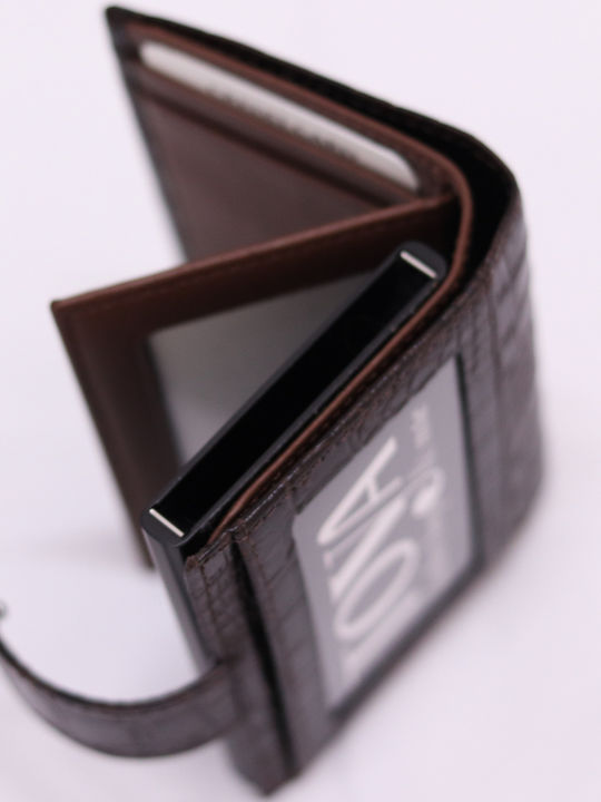 Ανδρικό Πορτοφόλι με RFID και Μηχανισμό Slide Καφέ