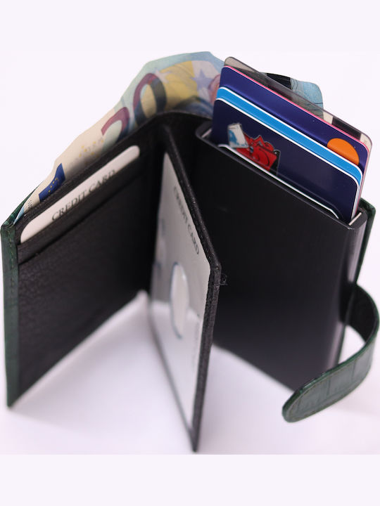 Ανδρικό Πορτοφόλι με RFID και Μηχανισμό Slide Πράσινο