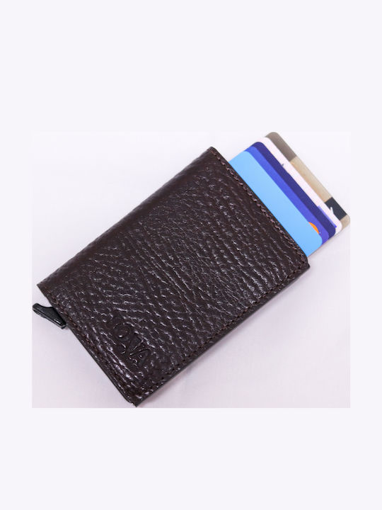 Men's Wallet Classic with RFID and Slide Mechanism Brown