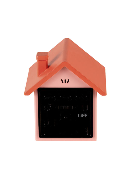 Life Tiny House Настолен Часовник с Аларма Оранжев 221-0454