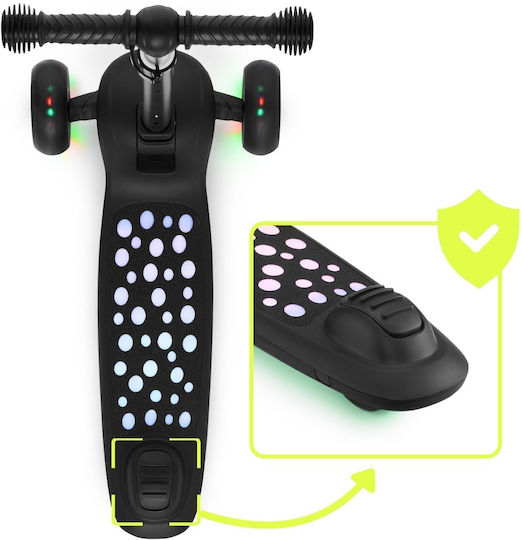 HyperMotion Kinderroller Klappbar 3-Rad mit Sitz für 12+ Monate Schwarz