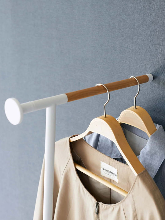 Yamazaki Wall Mounted Metallic Coat Rack White Tower 38.5x47x162cm