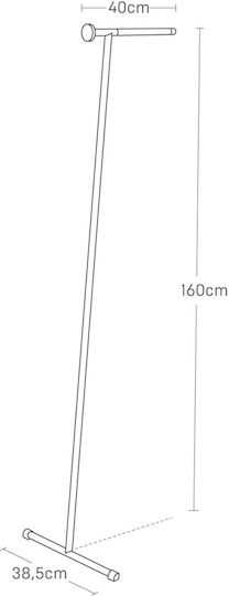 Yamazaki Tower Montat pe perete Cuiere de podea Metal Negru 38.5x47x162cm