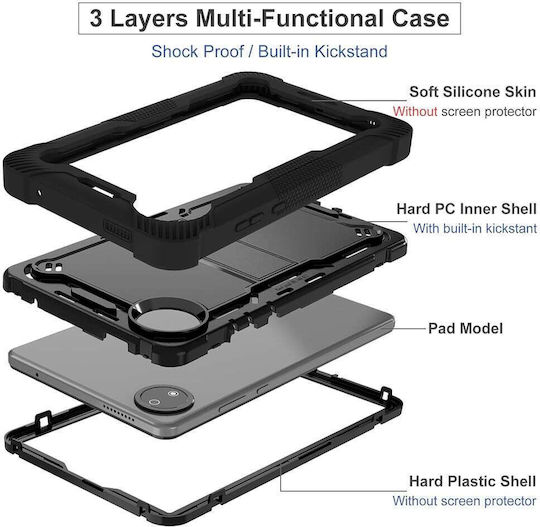 Techsuit Rugged Tabshell Back Cover Durabilă Neagră (Xiaomi Pad 7)