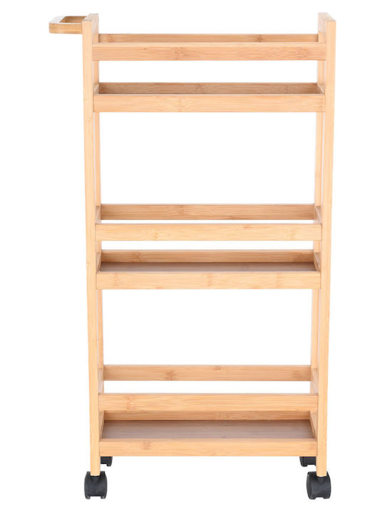 Estia Bamboo Essentials Wooden Kitchen Trolley 3 Tiers Beige 36x15x74cm