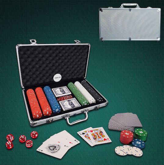 Set de Acțiune Unu 300 Fise de Poker Numerotate în Valiză 4 G