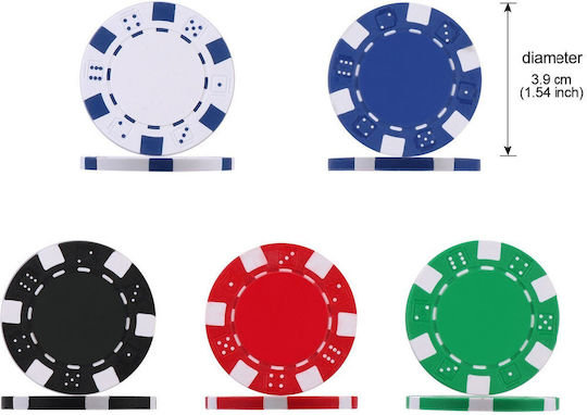 Action One Set 500 Poker Chips In Metallic Box 4 G