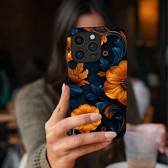 Sonique 3D-Blumenserie Hülle für Motorola Edge 50 Fusion 5G Orange 01