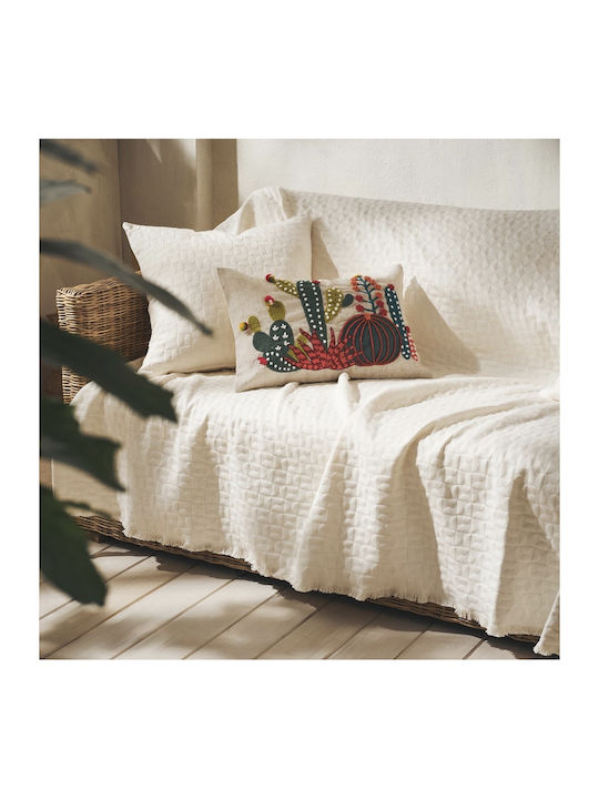 Gofis Home Eliena Armchair Throw Jacquard 180x180cm Ivory 402/05