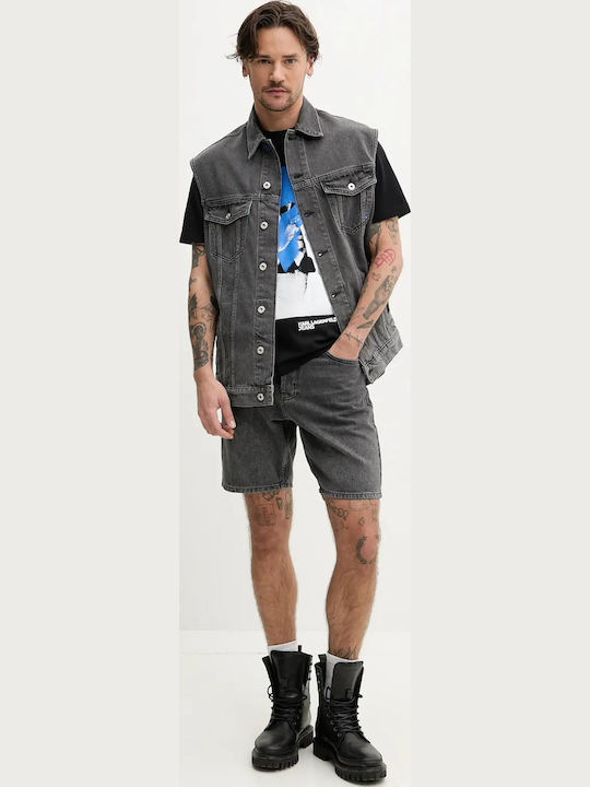 Ανδρική Βερμούδα Τζιν Washed Black