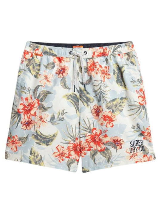 Hawaiian Print 17-inch Men's Swimwear Shorts Aloha Shadow with Patterns