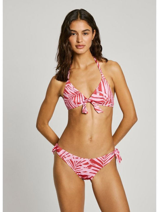 Leaf Knot Bikini Top Red
