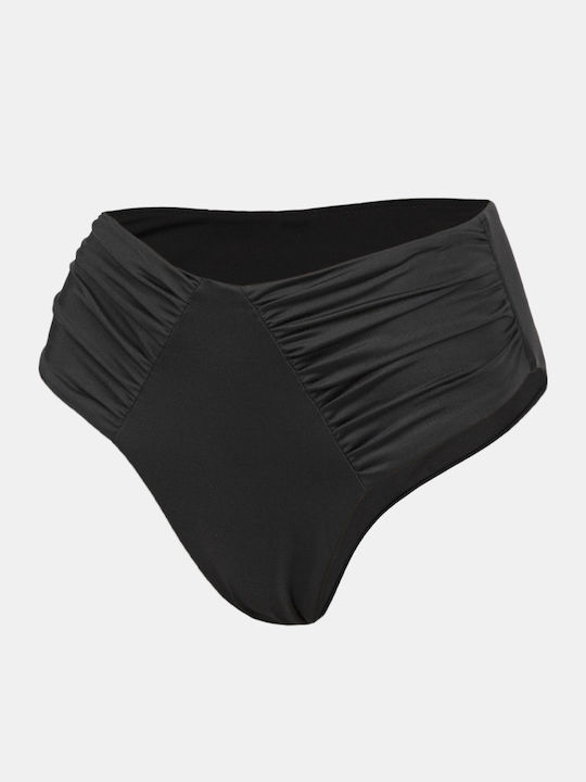 Ruched Black Bikini Bottoms