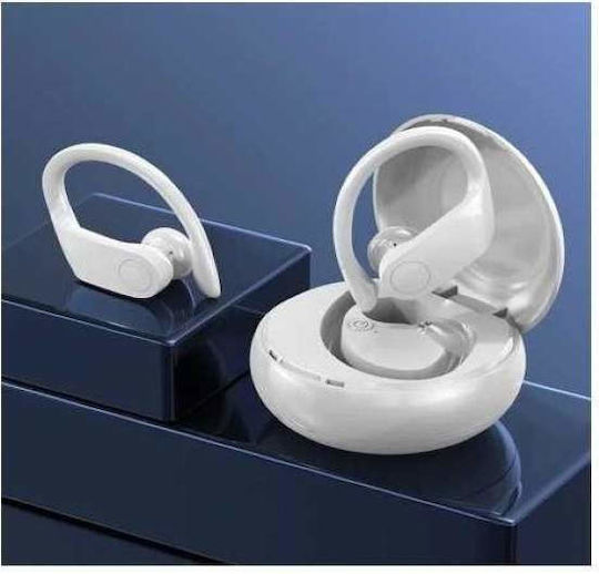 A15 Earbud Bluetooth Handsfree Ακουστικό με Θήκη Φόρτισης Λευκό