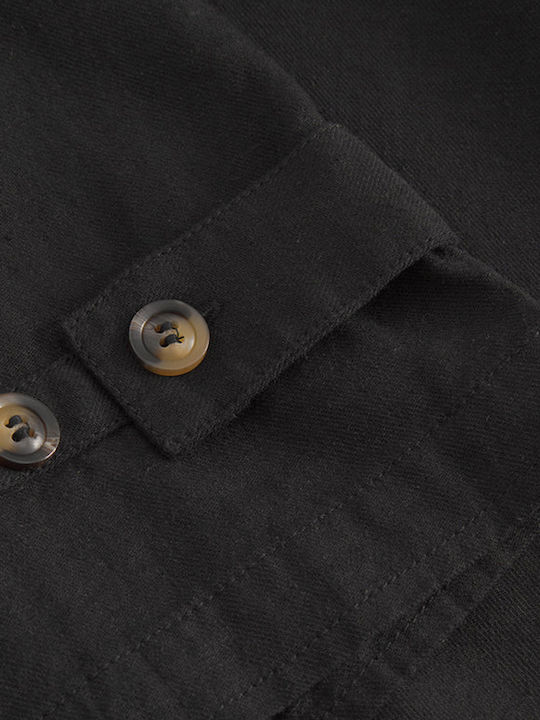 Long-sleeved Linen Shirt Black