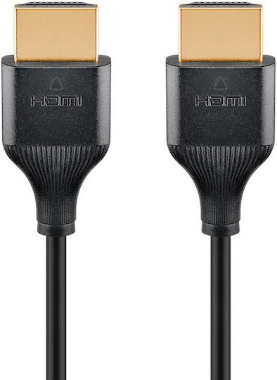 Goobay HDMI 2.0 Premium High Speed 4K 60Hz HDR Cable HDMI male - HDMI male 2m Μαύρο
