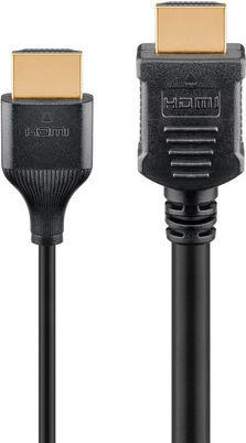 Goobay HDMI 2.0 Premium High Speed 4K 60Hz HDR Cable HDMI male - HDMI male 2m Μαύρο