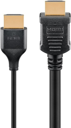 Goobay HDMI 2.0 Premium High Speed 4K 60Hz HDR Cable HDMI male - HDMI male 1m Μαύρο
