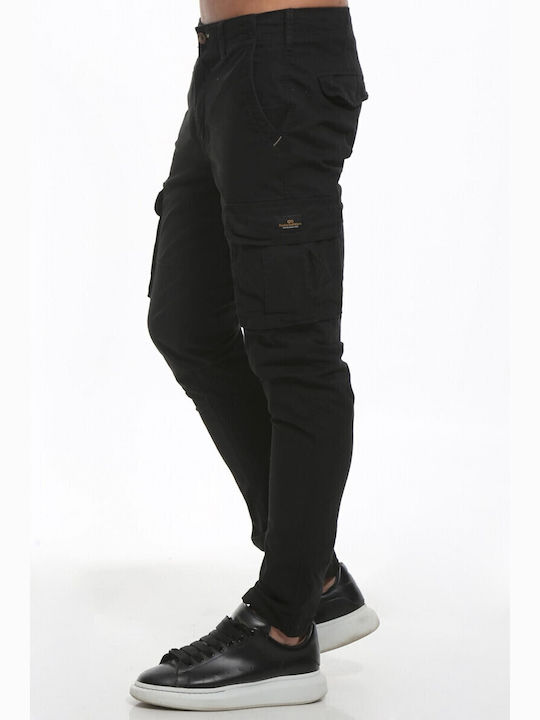 Trousers Cargo Elastic in Regular Fit Black