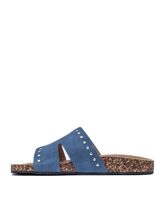 Flache Sandalen für Damen Flatforms in Blau Farbe