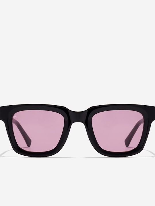 Hawkers Uptown Unisex Sunglasses with Black Horn-Rimmed Frame and Black Lenses
