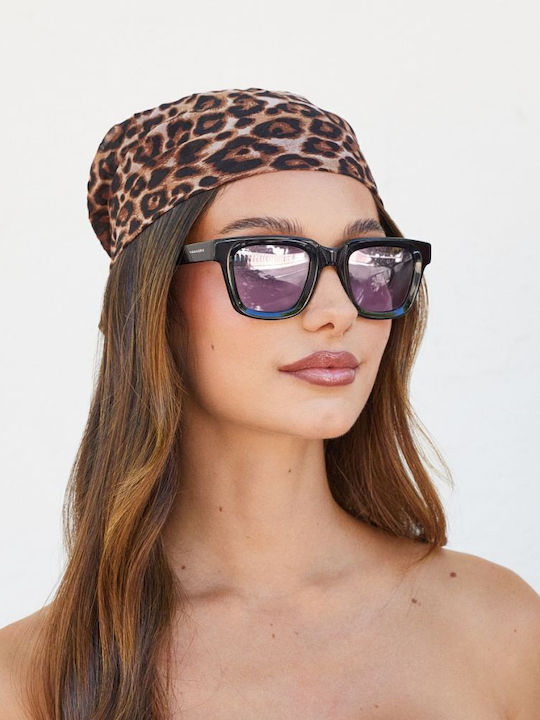 Hawkers Uptown Unisex Sunglasses with Black Horn-Rimmed Frame and Black Lenses