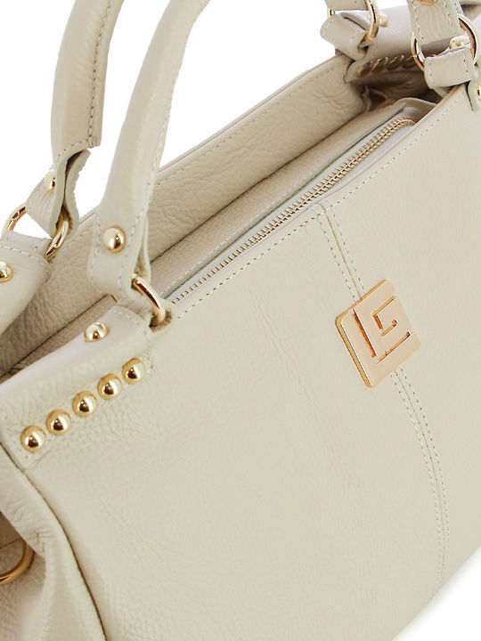Leather Women's Bag Crossbody Beige