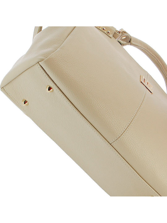 Leather Women's Bag Crossbody Beige