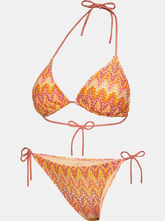 Jacquard Triangle Bikini-Set Gelb