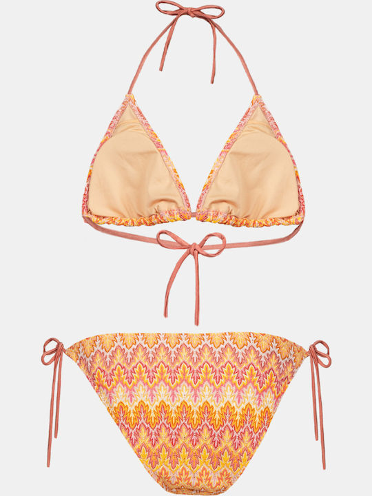 Jacquard Triangle Bikini-Set Gelb