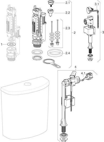 Geberit Wall Mounted Plastic Low Pressure Rectangular Toilet Flush Tank White