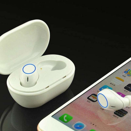 In-Ear Bluetooth-Freisprecheinrichtung Kopfhörer mit Schweißresistenz und Ladeetui Weiß