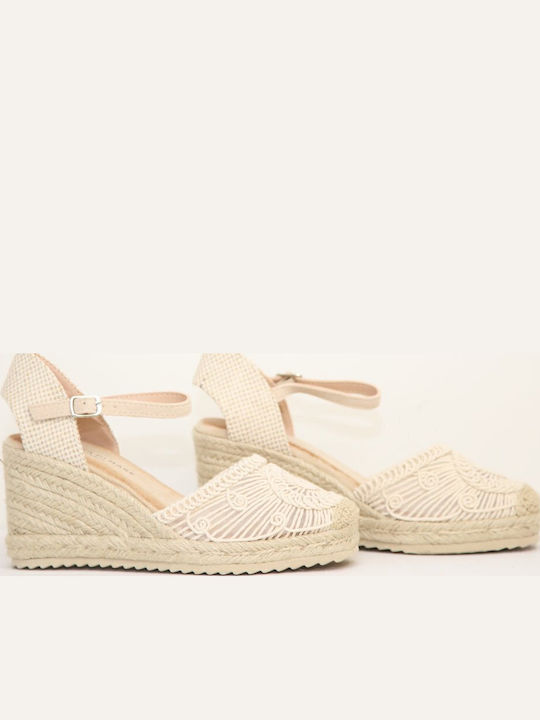 Damenplattformen im Espadrilles-Stil Beige