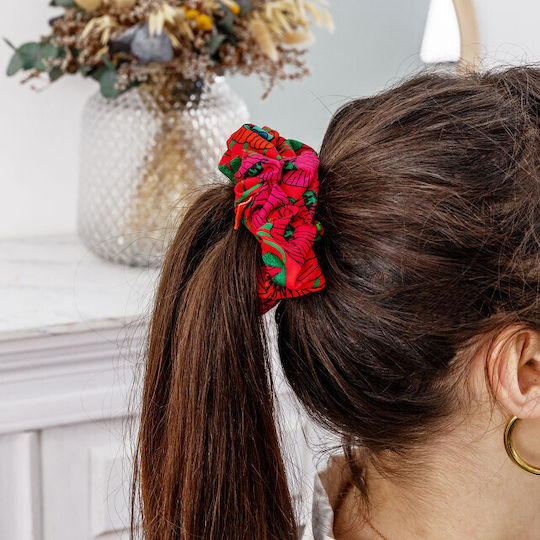 Haargummi Chouchou Coquelicots Pylones – Mit Blumen Verziertes Komfort-Style-Accessoire