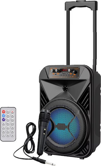 Karaoke Speaker With Wired Microphone And Lighting Effects SM-1809 Black