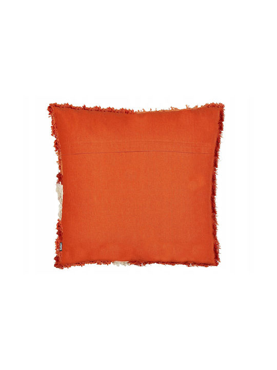 Beliani Μαξιλάρι Καναπέ Sagenia από 100% Βαμβάκι Orange 45x45εκ.