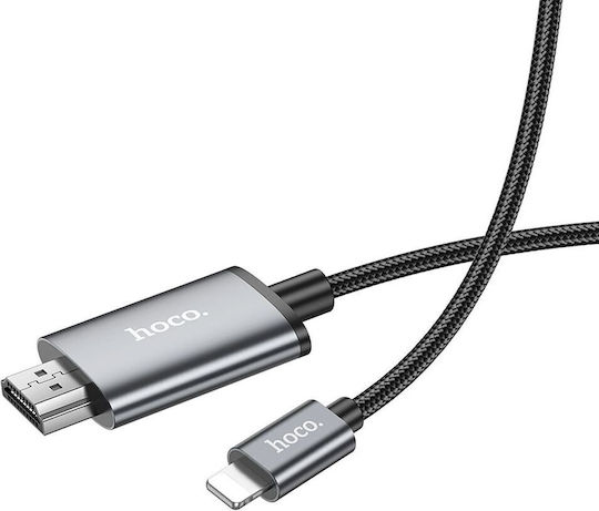 Hoco Ua27 Cablu HDMI de sex masculin - Fulger masculin 2m Gri