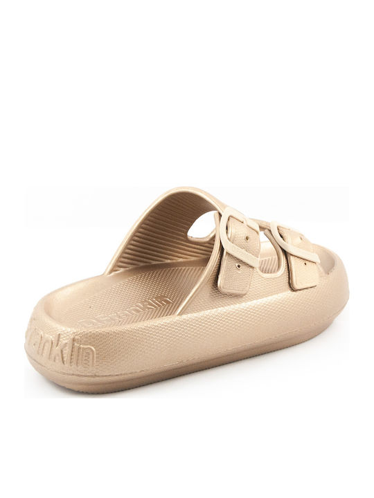 Flache Sandalen für Damen in Gold Farbe