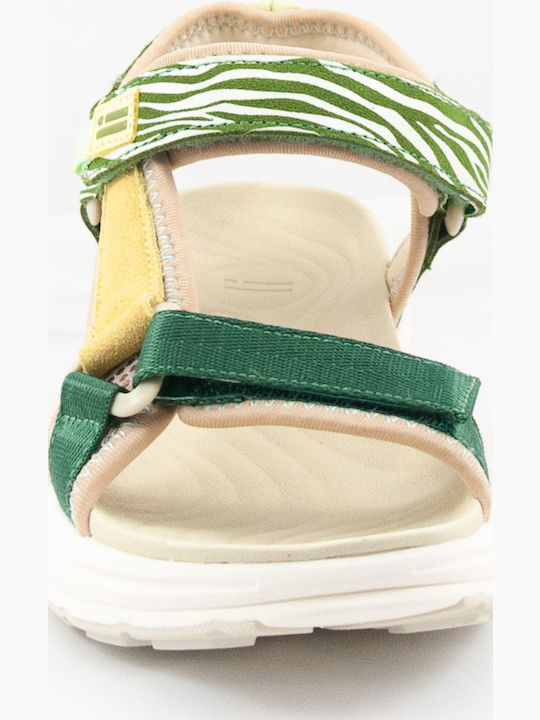 Flache Sandalen für Damen in Grün Farbe
